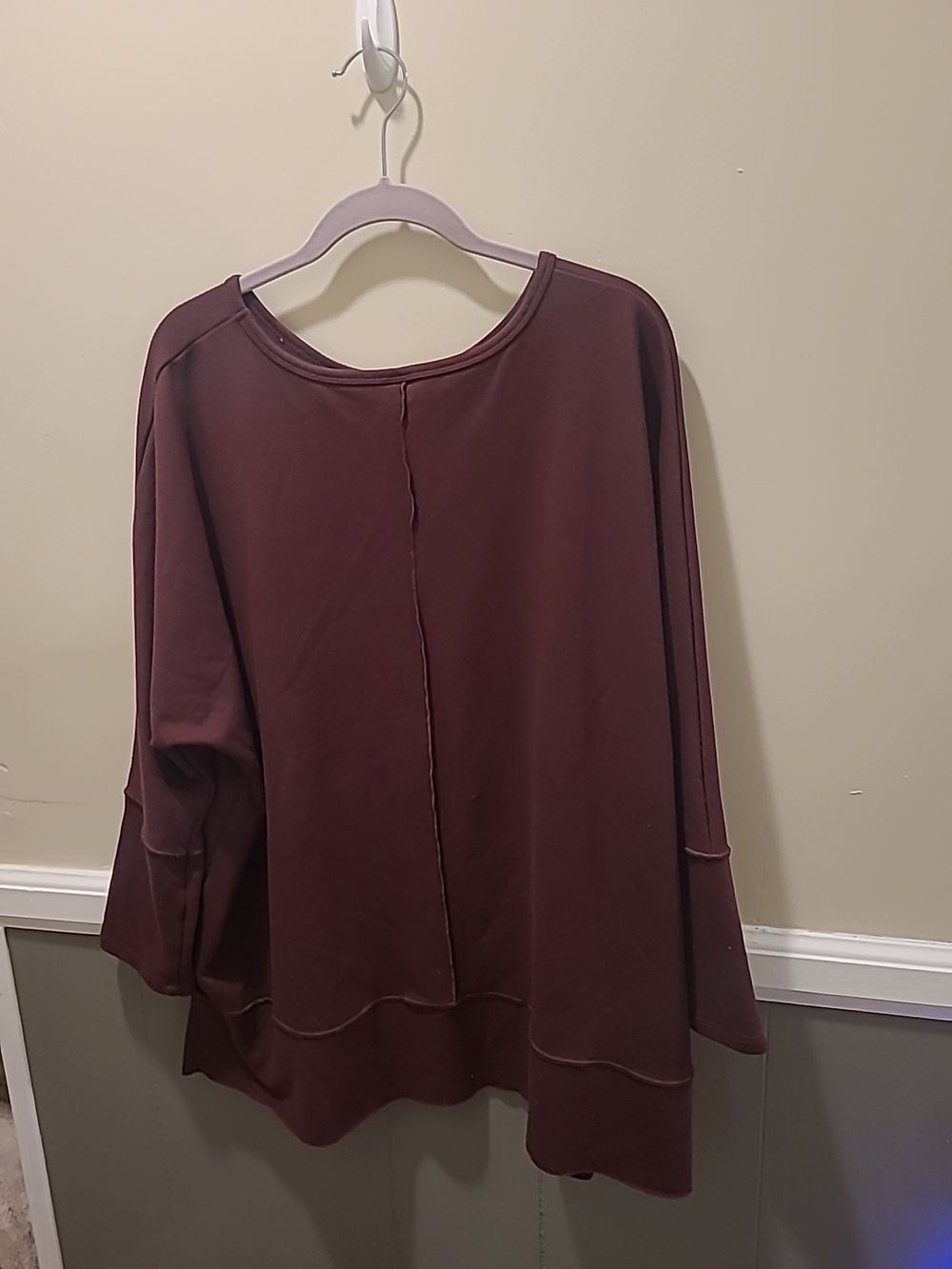 Spanx Perfect Length Dolman Sleeve Top Womens Size 1X Wine - Picture 10 of 13